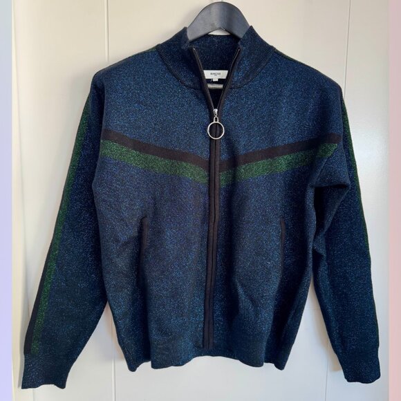 Suncoo Navy, Green and Black Sparkly Zip-Up - Picture 1 of 6